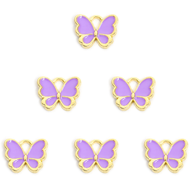 时尚炫彩蝴蝶滴油合金挂件 动物DIY饰品配件手链项链耳环吊坠配饰详情14