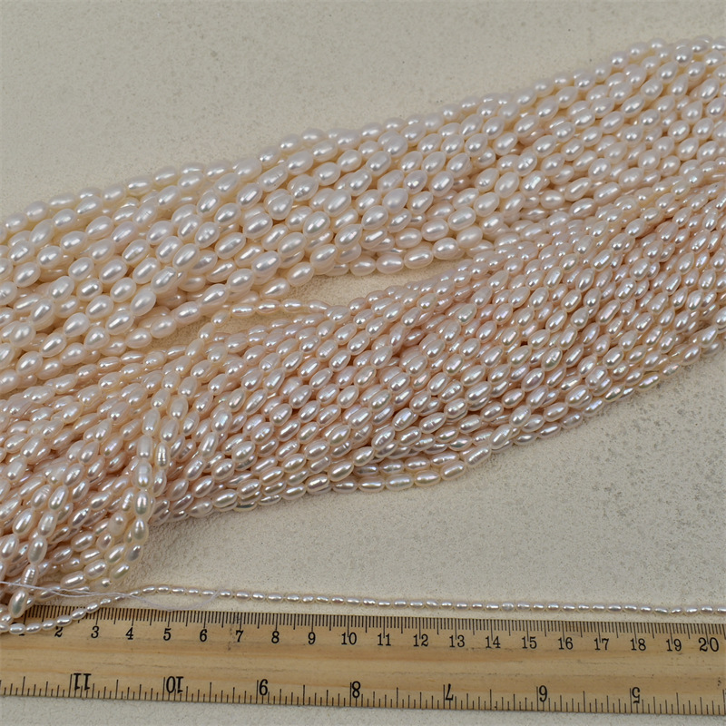 天然淡水珍珠长米珠2-4-7mm珍珠项链半成品diy手工散珠小米珠配件详情8