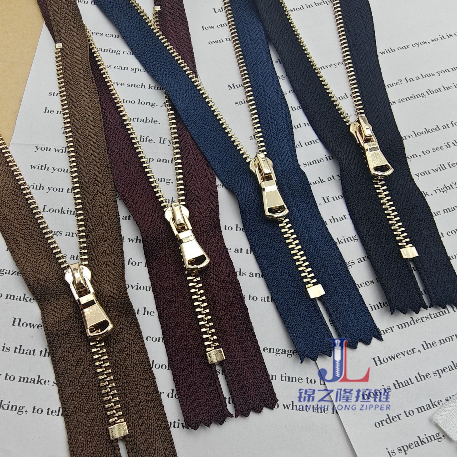No. 3 and No. 5 metal Y-tooth light gold white gold open tail closed tail clothing set zipper access control pocket pic 9