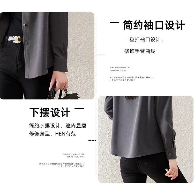 This is a new retro Hong Kong-style high-quality shirt with a thick long-sleeved design and a unique style for women in the autumn and winter of 2025 pic 6