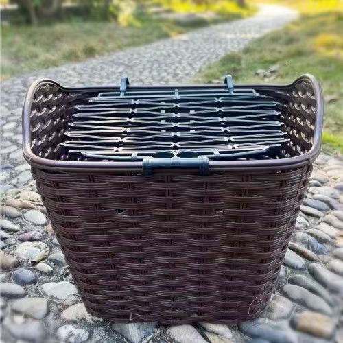 通勤自行车编织车筐电动车公路车车篓通用骑行配件车篮子加厚前筐详情18