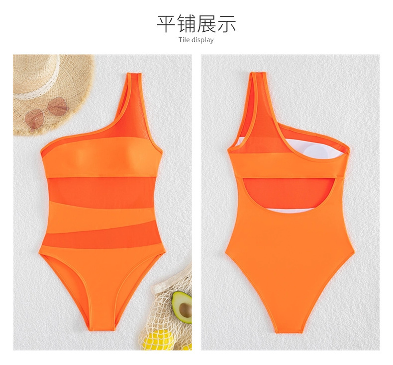 T欧美性感连体泳衣高级感遮肉显瘦女泳装高腰紧身游泳衣比基尼详情14