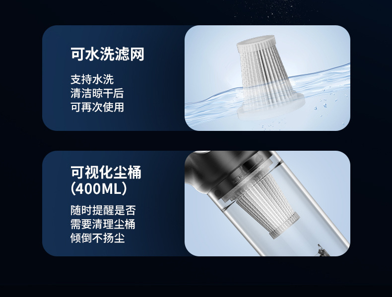 严选四合一车载吸尘器车用无线充电大吸力小型吹起两用便携款代发详情15