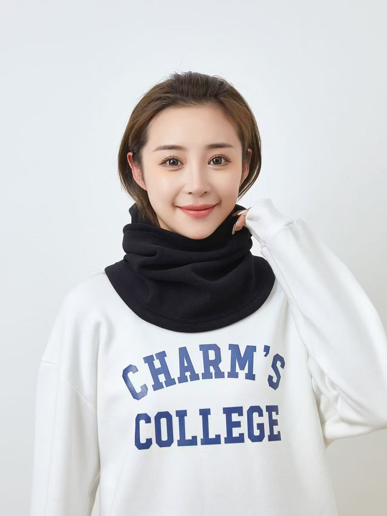 秋冬新款女加绒加厚套头帽防寒面罩户外骑行滑雪护脸围脖一体帽子详情1