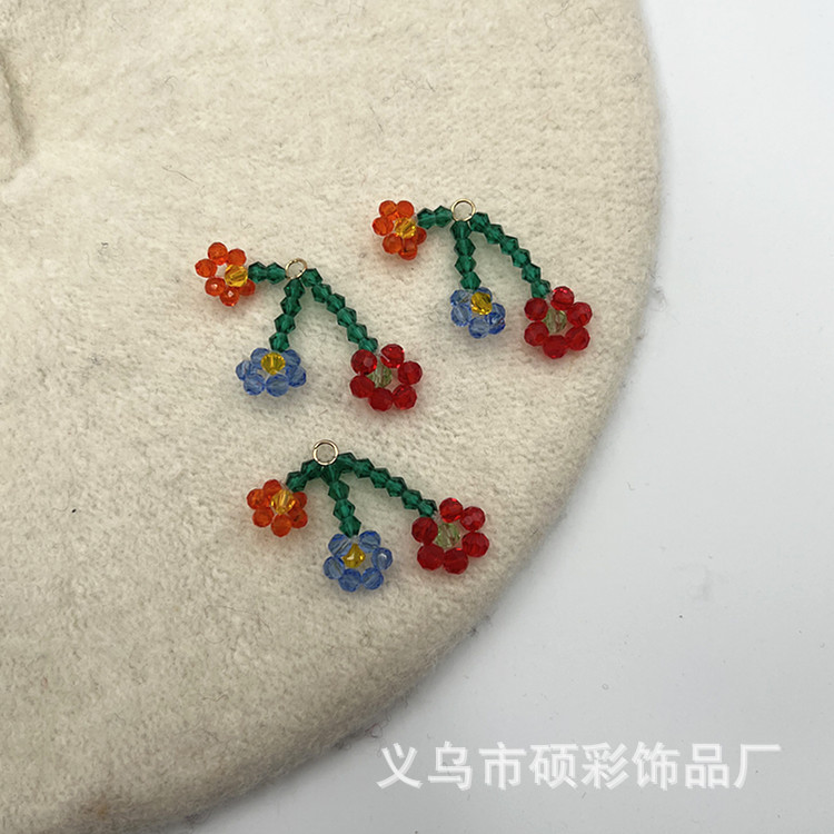 Factory stock of hand-woven glass beads, colored flower pendant accessories, DIY earrings, clothing materials pic 6