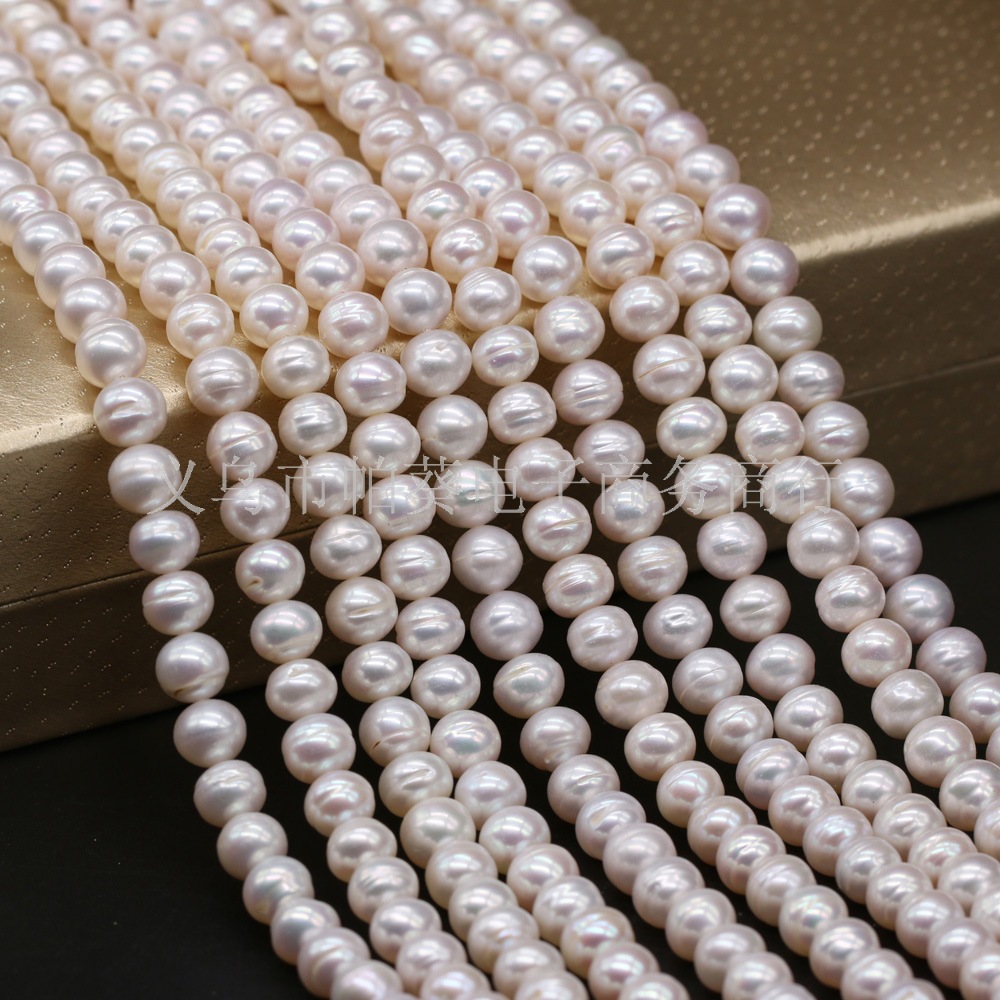 Exquisite natural freshwater pearl round beads DIY jewelry accessories, handcrafted jewelry necklaces, bracelets, pendants, wholesale and production pic 1