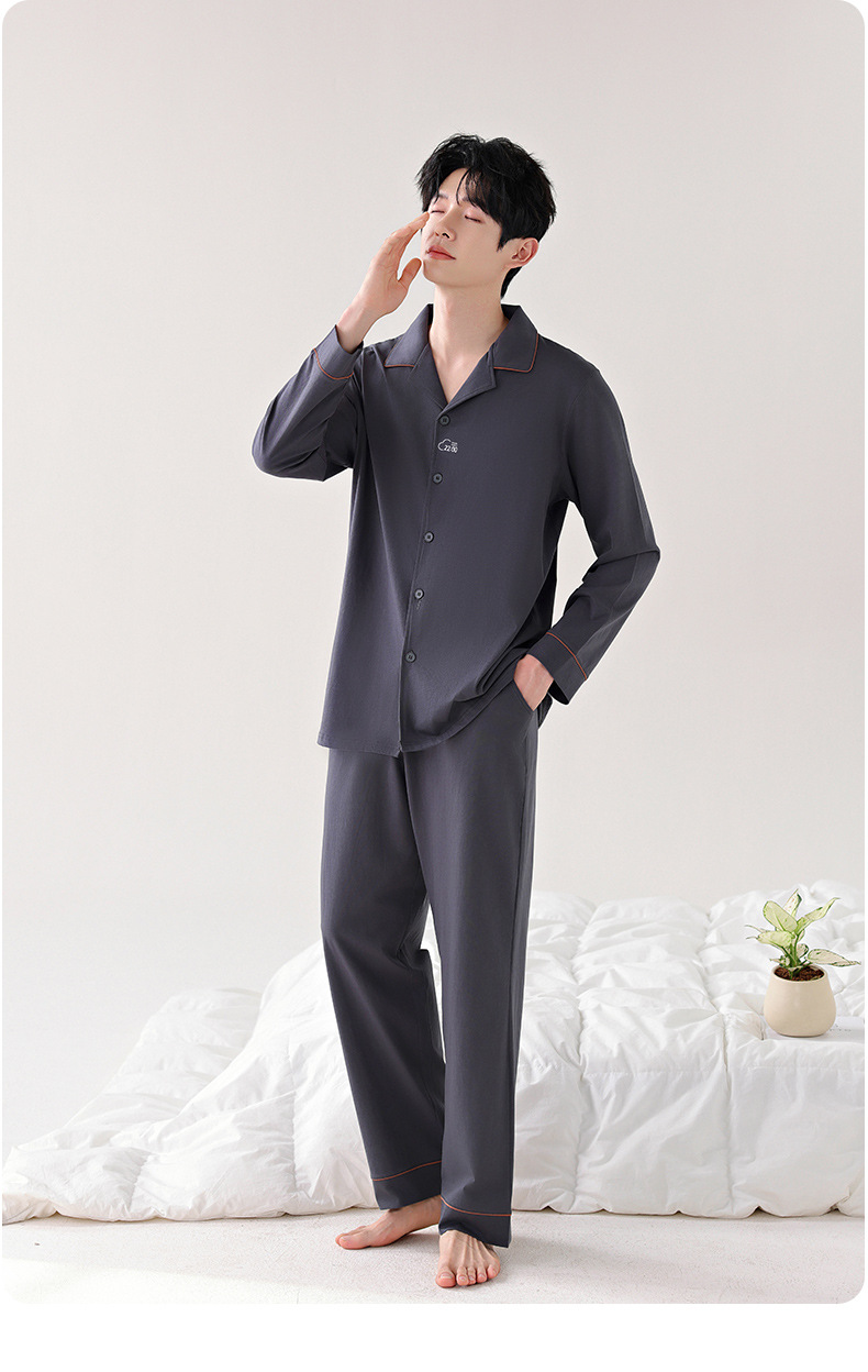 纯棉A类长袖春夏款2025新款男女高级感情侣套装可外穿家居服睡衣详情25