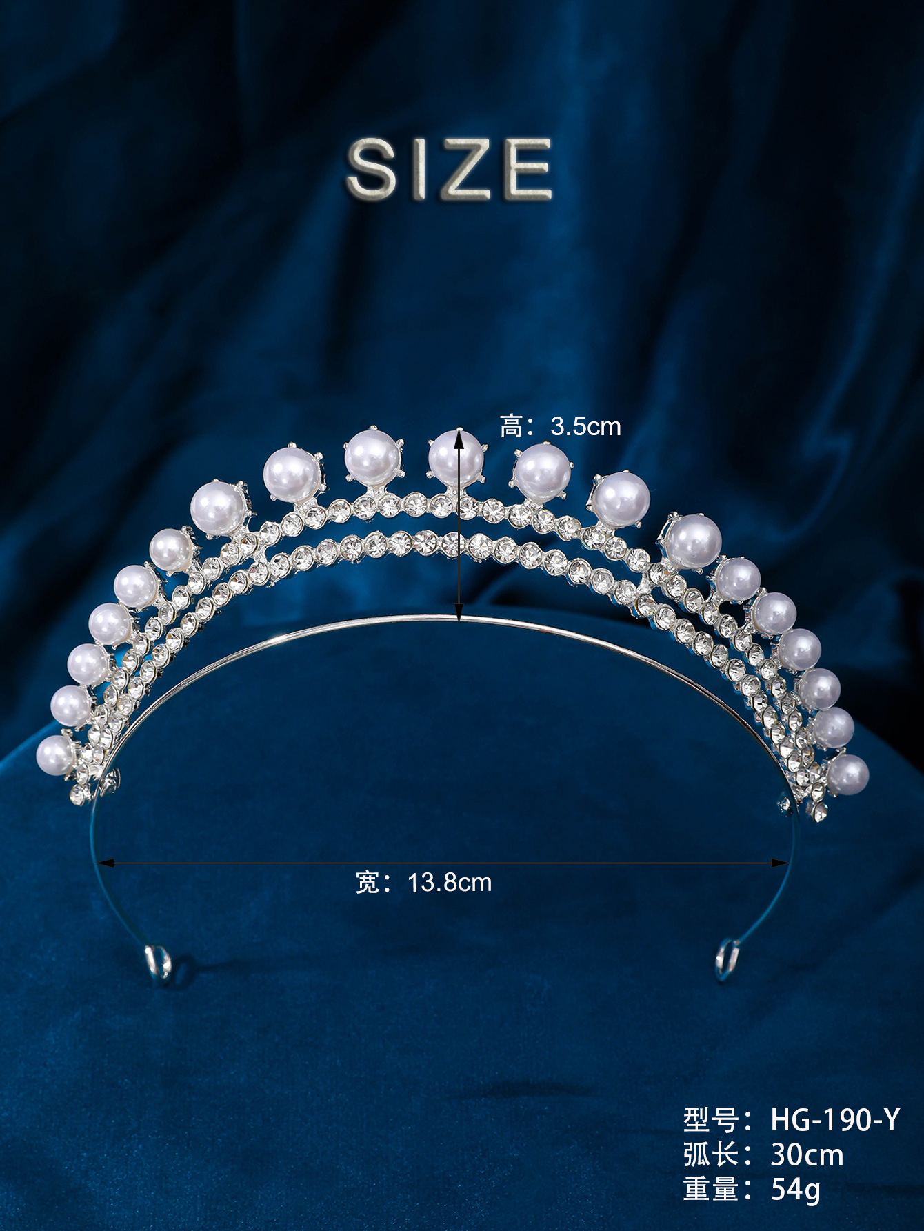 New water diamond elegant bride headwear, studio style accessories, beauty pageant dinner pearl hair accessories, hair crowns, princess crowns pic 6