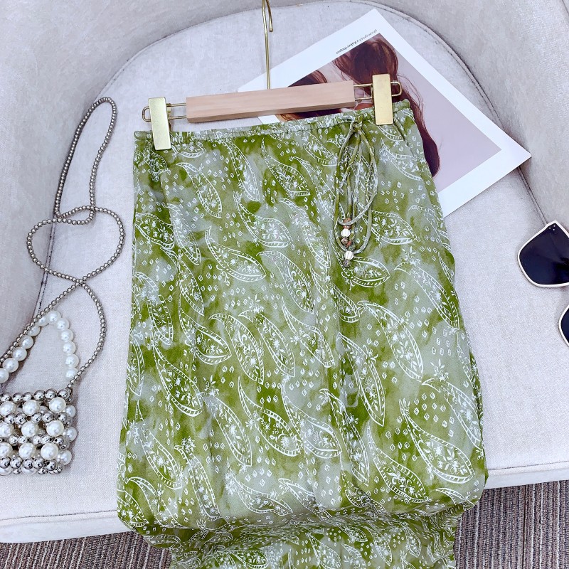 现货sagestu浮游绿水国潮墨晕染腰果花长裙2025春季新款印花下摆半裙详情27
