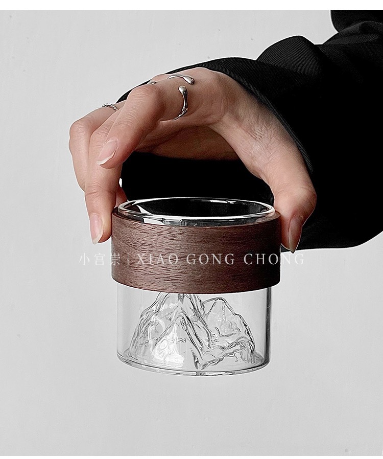 Japanese-style creative mountain-viewing glass cups, retro Chinese trend high-temperature resistant Fuji Mountain tea cups, household snow mountain cups, coffee water cups pic 15