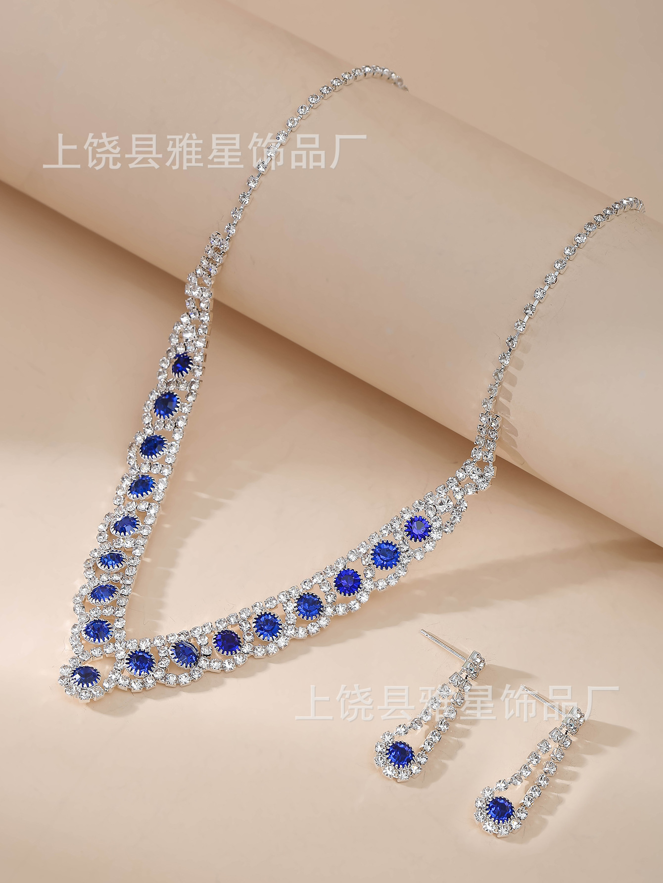 Europa y américa ins gota de agua conjunto de joyería personalidad moda color strass collar pendientes conjunto de novia accesorios pic 26