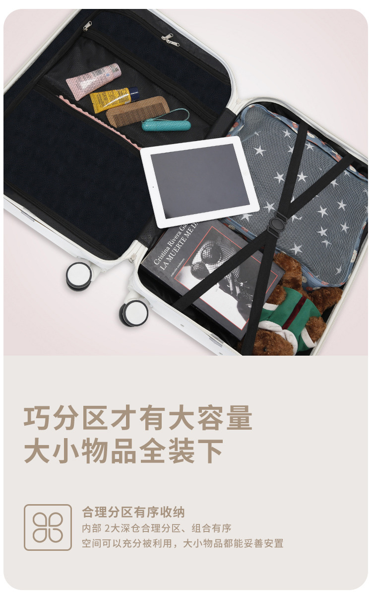 宽拉杆行李箱20寸旅行箱拉杆箱万向轮大容量结实耐用密码箱包24寸详情11