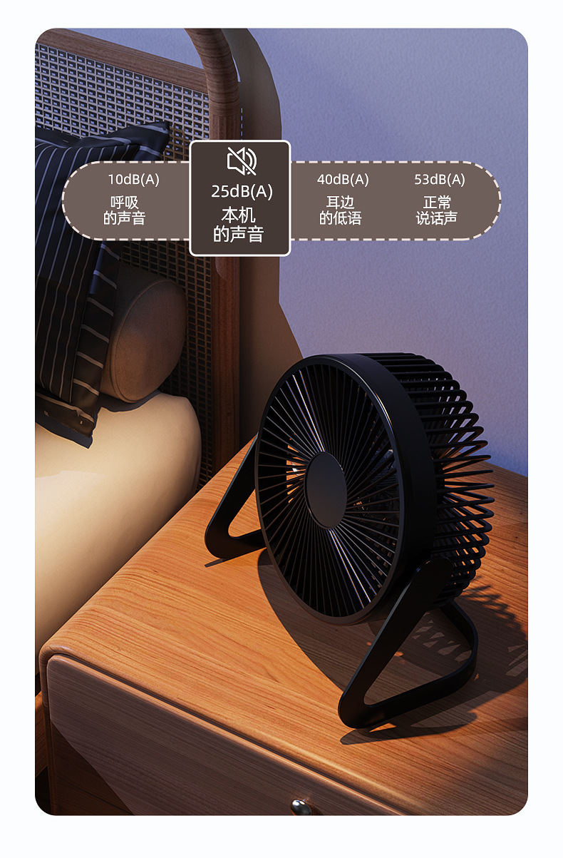 严选USB风扇桌面小风扇学生6寸USB电风扇5寸迷你风扇可爱8寸详情16