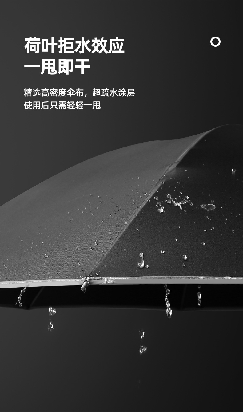 新款10骨大自动防风雨伞配色手柄三折男士商务伞雨伞定logo刻字详情23