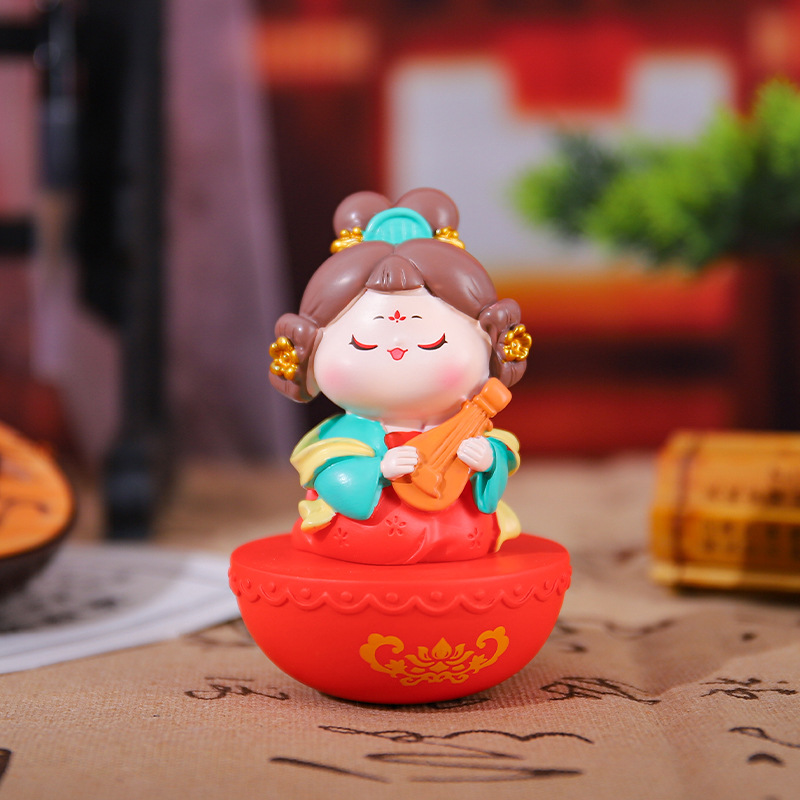 新款古风潮玩梦回大唐不倒翁盲盒国潮娃娃桌面喜庆摆件装饰节庆批国潮详情47