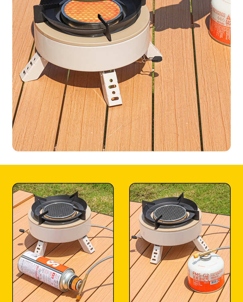 Windproof gas stove, outdoor campsite tea stove, camping and barbecue complete set of new split picnic stove portable bag pic 13