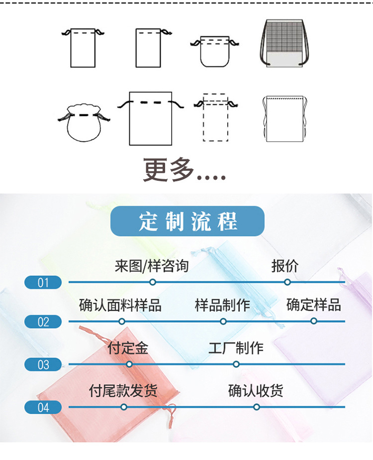现货低价批发欧根纱束口袋化妆品首饰包装袋饰品礼品网纱袋喜糖袋详情5