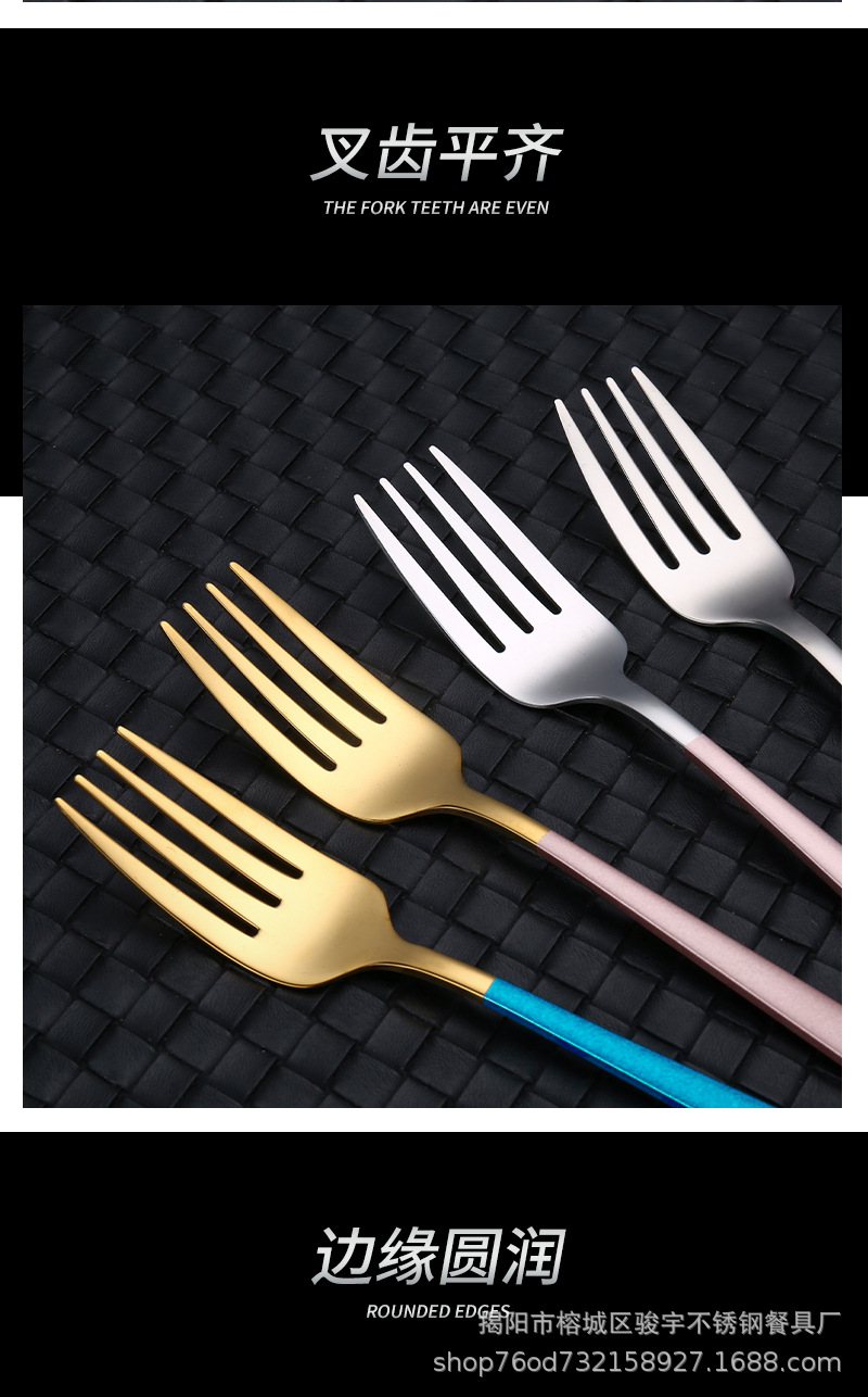 韩式304不锈钢便携餐具三件套学生户外公司礼品叉子勺子筷子套装详情12
