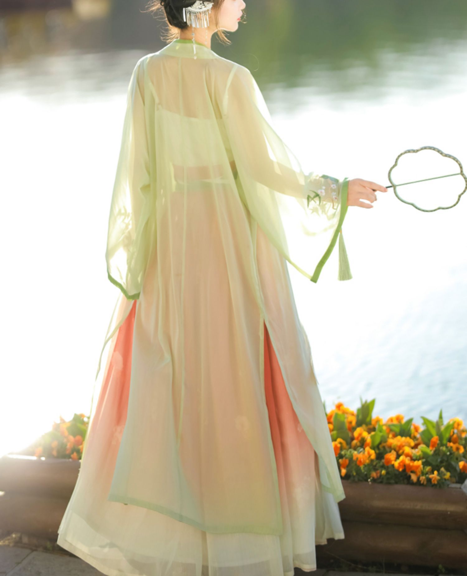 New styles of Chinese-style Song-style hanfu for women in spring and summer, with a long waist and 褙子 super ethereal student costume for daily use pic 24