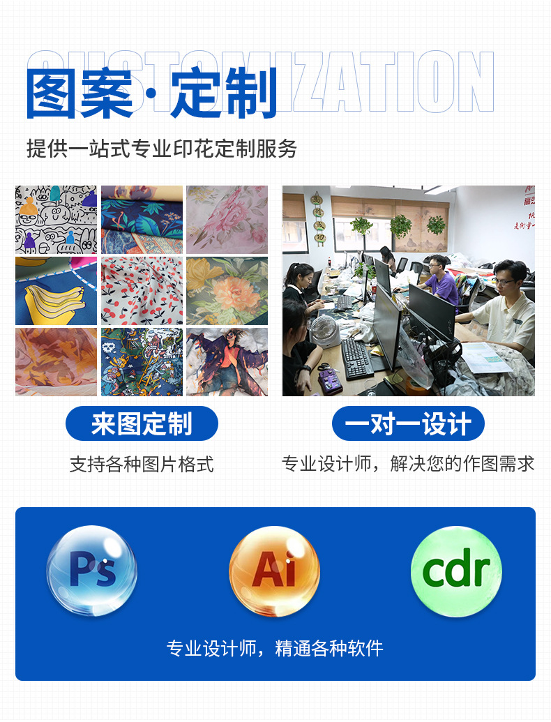 厂家全棉布料数码直喷印花加工专业服装面料扎染布纺织皮革印花工艺详情10