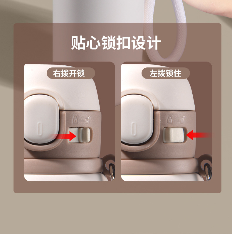 Simple press-type bouncing direct drinking cup, 316 stainless steel insulated, portable high appearance level water cup for female students pic 13