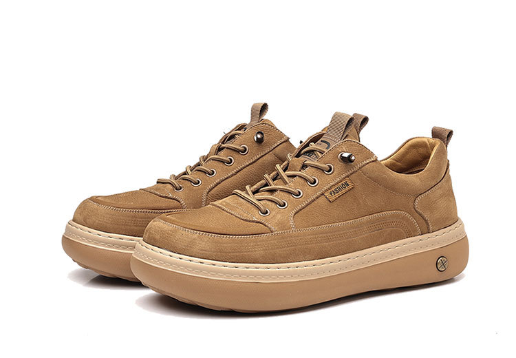 Spring new men's shoes: Top layer cowhide casual board shoes, men's light luxury and versatile soft-soled men's single shoes, genuine leather trendy shoes pic 13