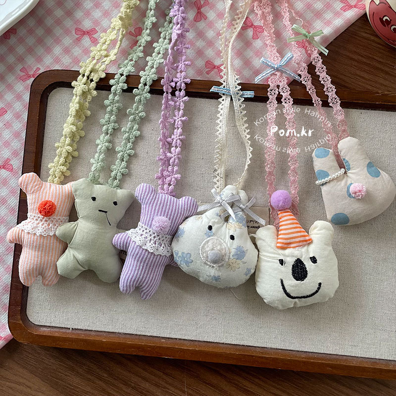 新款韩系卡通公仔项链布艺儿童甜美配饰蝴蝶结挂脖项饰兔兔配饰女详情8