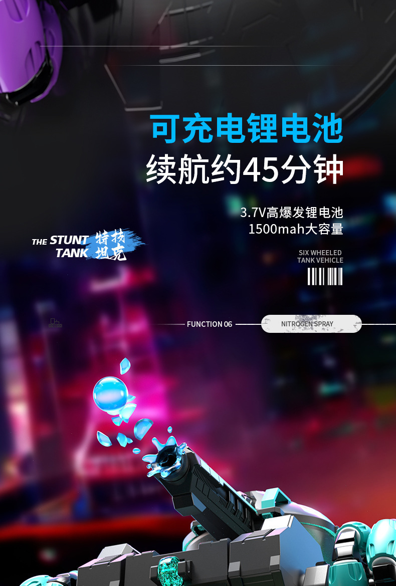 遥控坦克六轮特技车2.4G手势感应变形攀爬越野遥控车儿童玩具FCC详情18