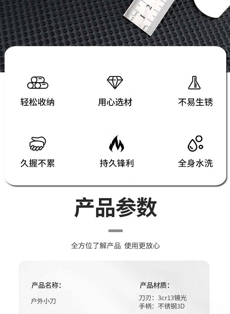 Stainless steel handle 3D printed folding knife, outdoor tool, self-defense, portable folding knife, fruit knife, multiple styles to choose from pic 2