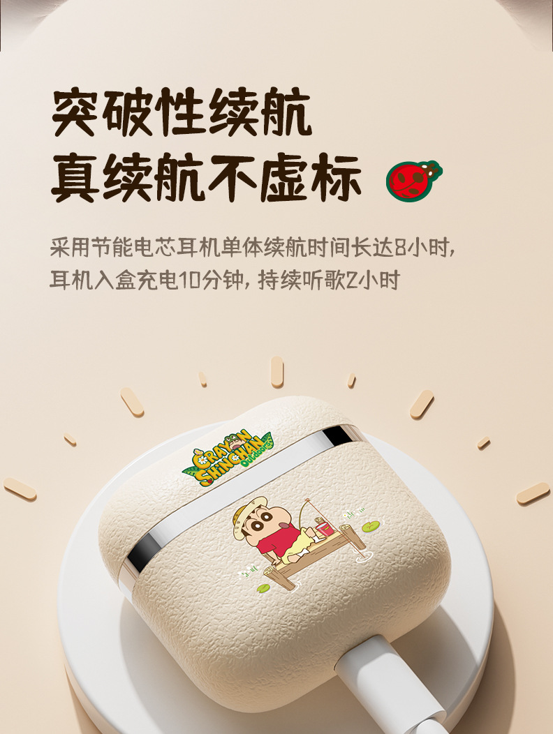 Crayon Shin-chan D4 wireless Bluetooth headphones for gaming, listening to music, noise-cancelling, cute and good-looking student in-ear headphones pic 17
