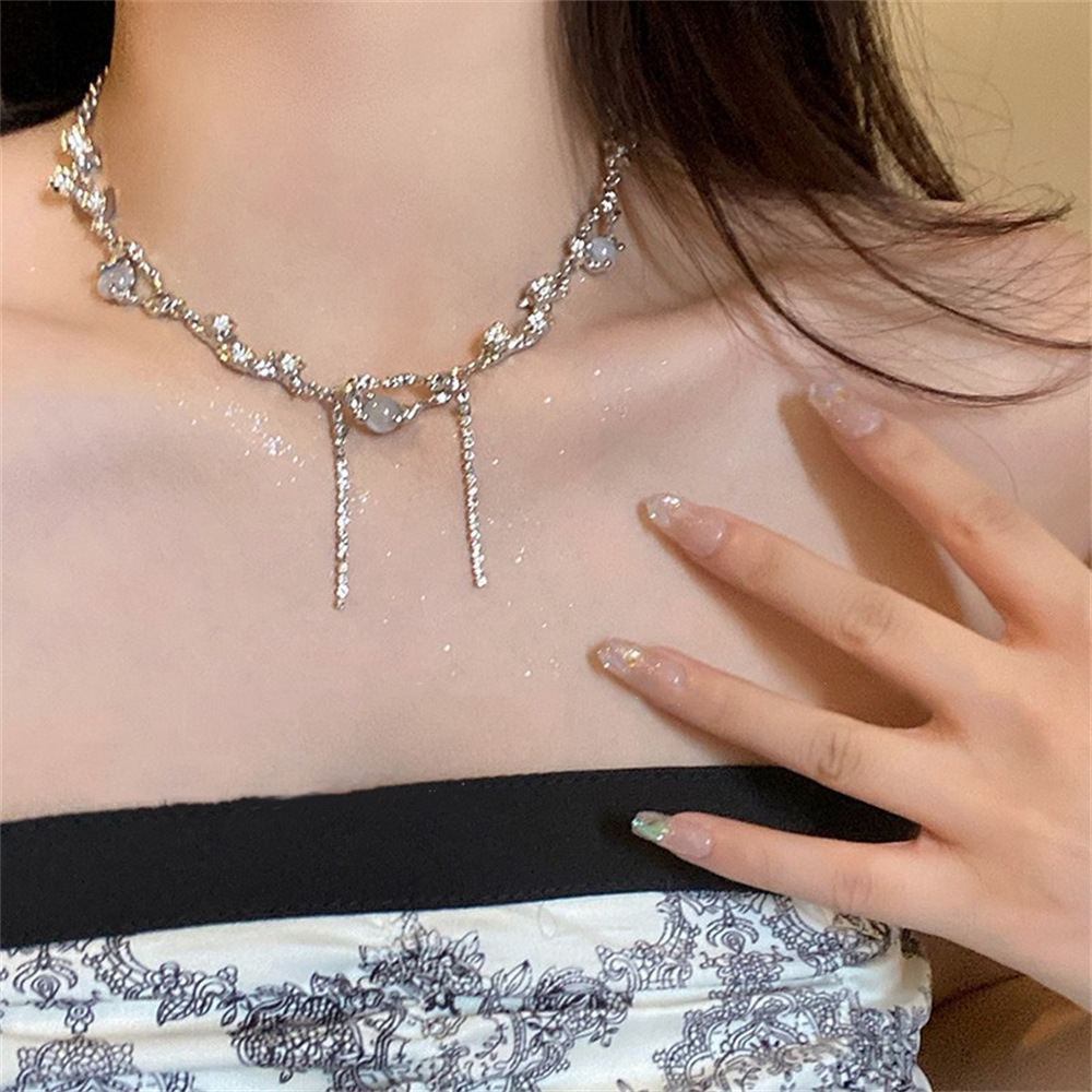 Li Luo Xin S925 sterling silver pearl necklace accessory for women, non-fading, high-end and versatile, spring and summer collarbone chain wholesale pic 17