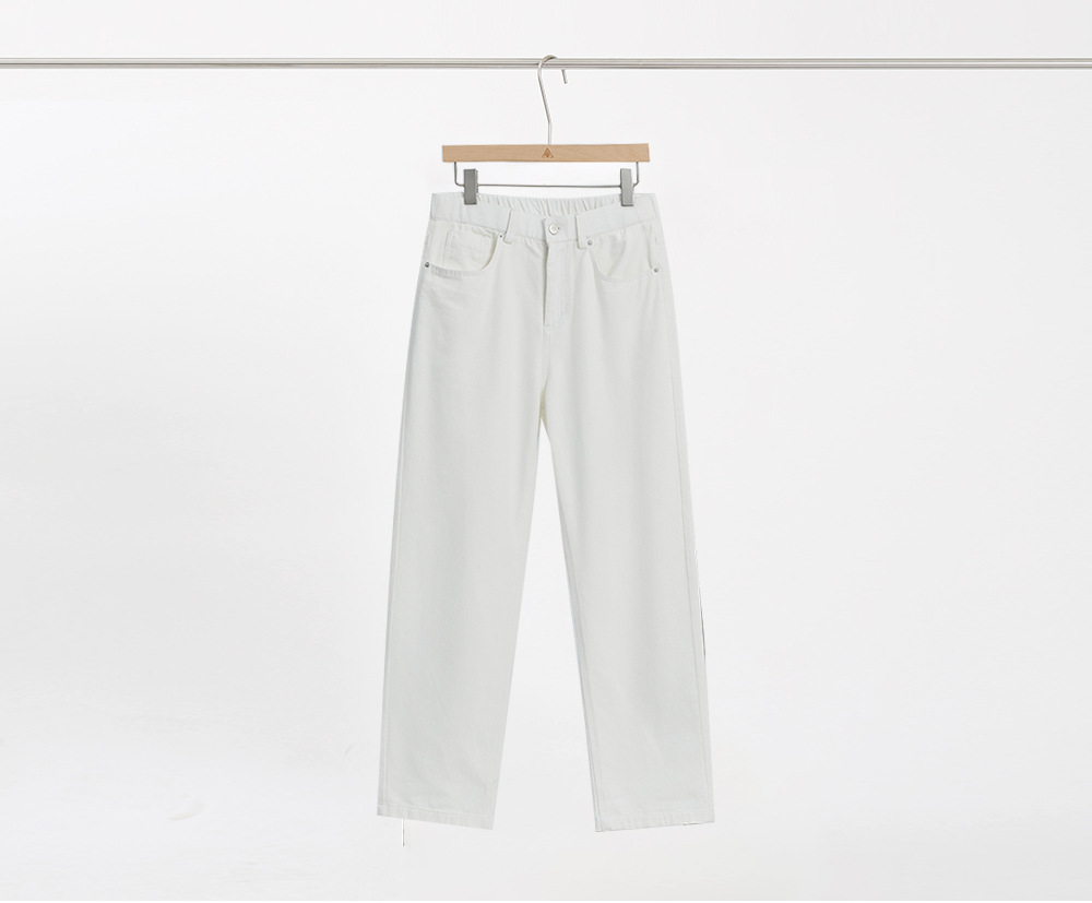 APO男装|高级感纯色直筒牛仔裤2024夏季重磅纯棉宽松阔腿休闲裤男 pic 2