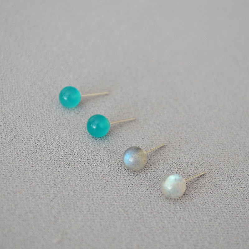 日韩小众简约月光拉长石天河石小巧日常通勤款925银针耳钉耳饰女详情6