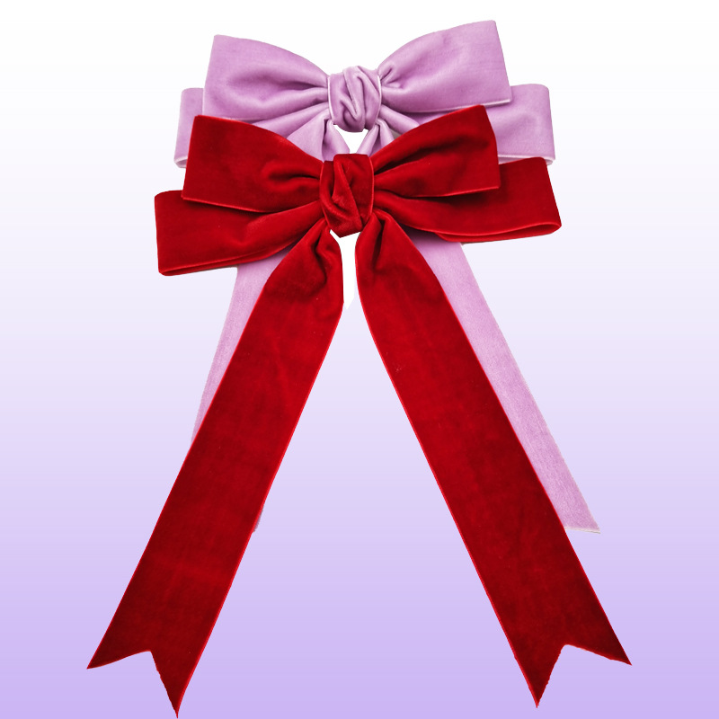 Qiwei Accessories Exclusive Qiwei Accessories Exclusive Cross-border solid Color Extra-long ribbon Bow duck Clip headwear Accessories Wholesale for women pic 6