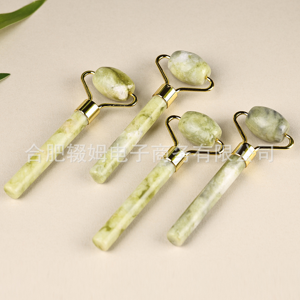 源头工厂岫岩玉多功能玉石滚轮美容器脸部眼部刮痧三叉足底按摩工具详情28