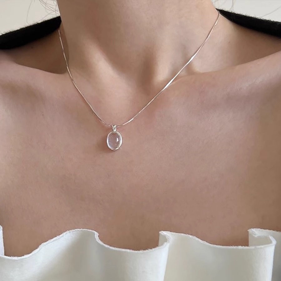 Li Luo Xin S925 sterling silver pearl necklace accessory for women, non-fading, high-end and versatile, spring and summer collarbone chain wholesale pic 7
