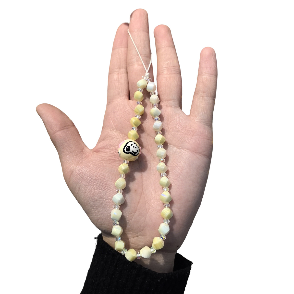 高级清新马卡龙色切面水晶手机挂链渐变串珠挂饰挂绳卡通立体挂件详情5