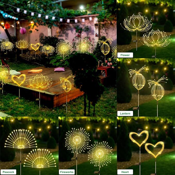 Firework lanterns, outdoor solar ground-mounted light strings, Christmas courtyard cross-border TEMU bestsellers, LED garden decorative lights pic 9