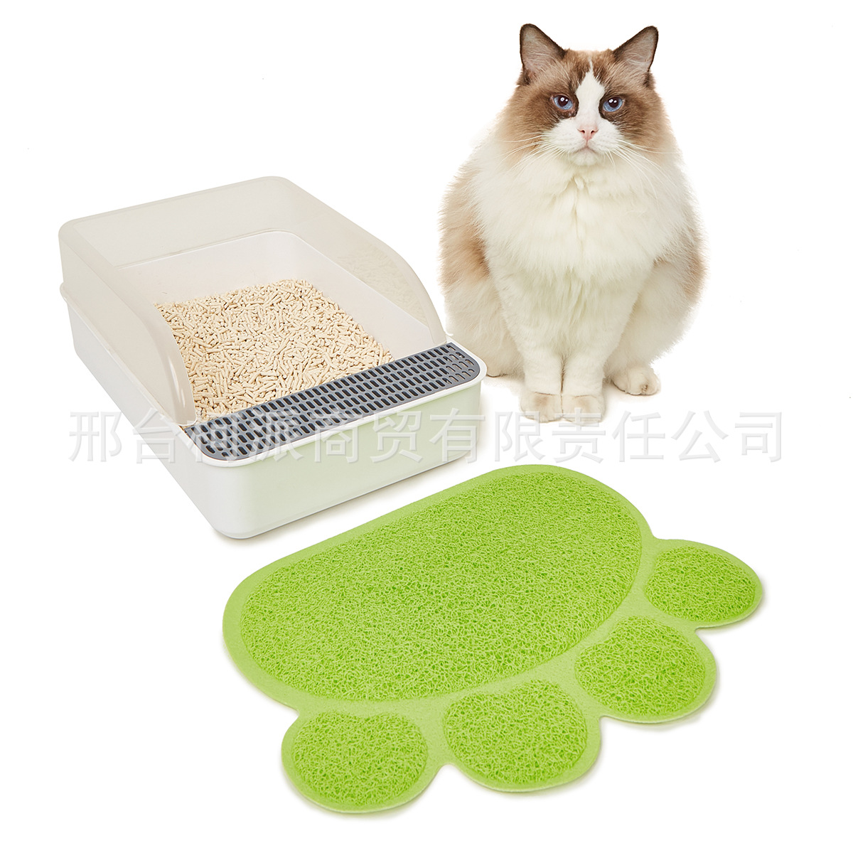 宠物用品供应 PVC猫砂垫 可爱猫头图案塑料地垫 宠物脚垫 猫厕所垫 清洁方便地垫详情9