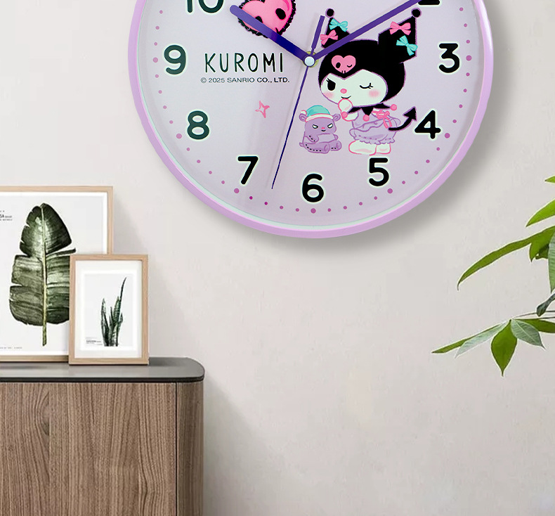 三丽鸥正版库洛米卡通挂钟客厅儿童房创意挂墙时钟可爱女生钟表详情12
