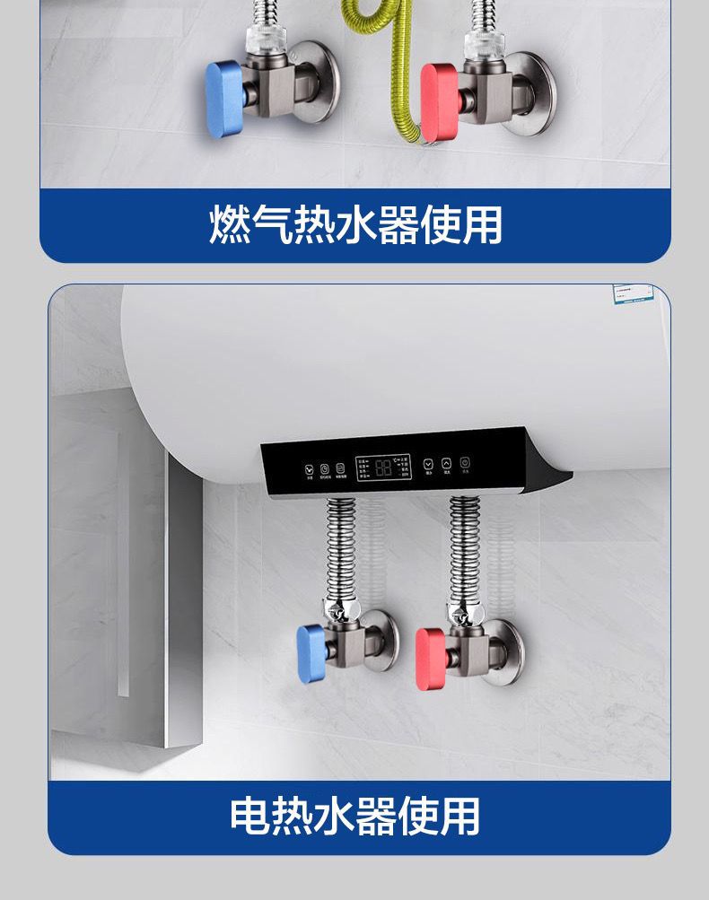 严选全铜枪灰全开口径大流量三角阀家用卫生间面盆水龙头冷热通用详情13