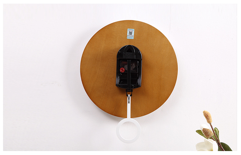 极客库 一件代发简约北欧时钟:与时摇摆 创意家居木钟表 挂的钟详情16