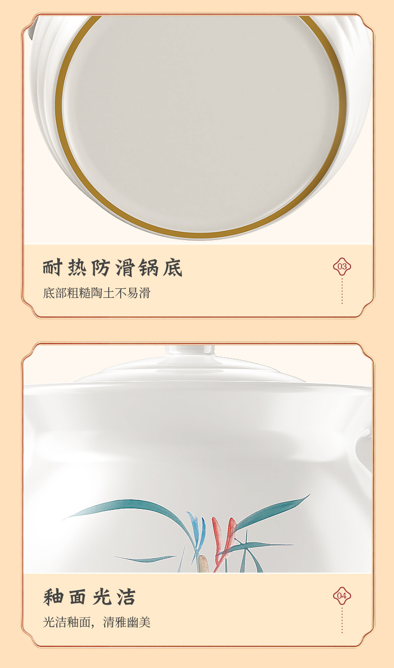 Clay pot stew pot, ceramic pot, household gas small clay pot, soup pot, special soup pot for gas stove, soup pot, dry-fired clay pot pic 15