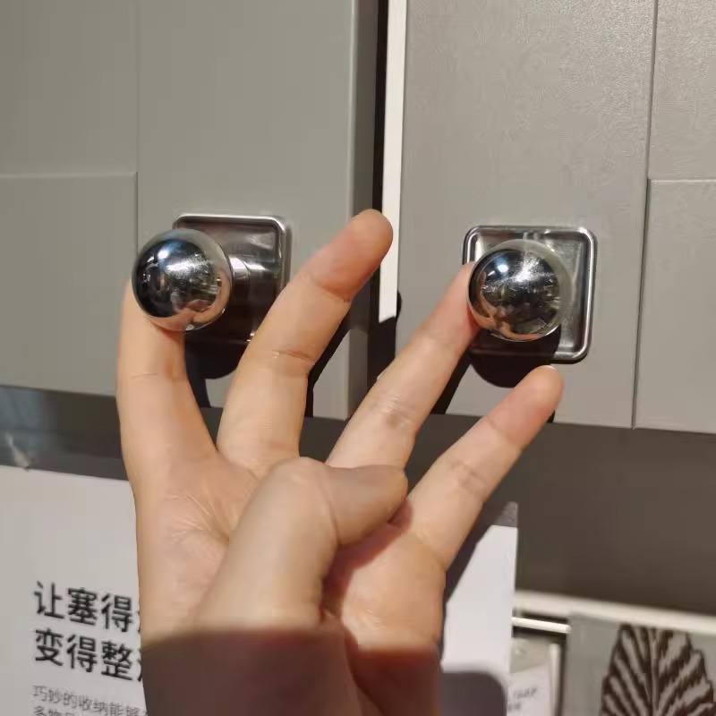 美式风格银色高端门把手现代简约轻奢抽屉衣柜鞋柜橱柜家具小拉手详情1