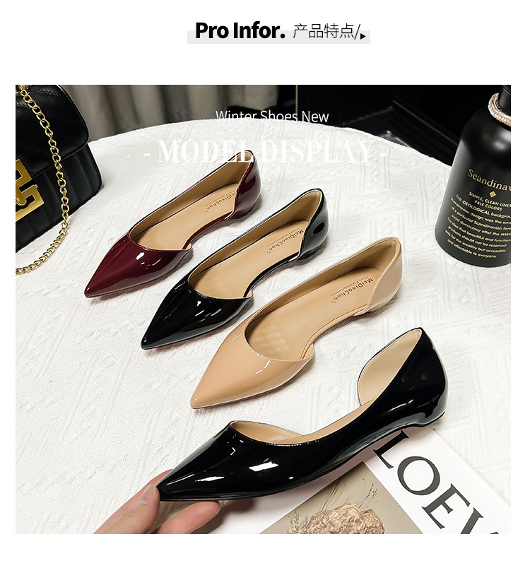 2024新款春秋法式内增高尖头侧空平底鞋女浅口百搭通勤单鞋漏脚趾详情6