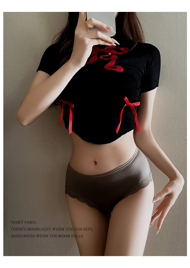 新款纯欲网纱内裤少女中腰舒适性感蕾丝透气棉裆无痕女士三角裤详情7