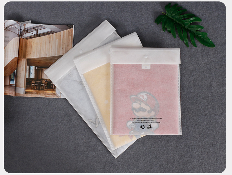 现货服装包装袋加厚无纺布衣服按扣收纳袋暗扣密封女装包装信封袋详情10