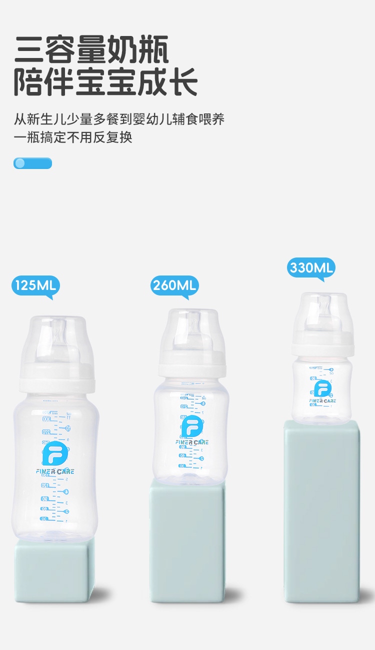 宽口径婴儿奶瓶新生儿宝宝仿母乳防胀气奶瓶防摔pp奶瓶详情5