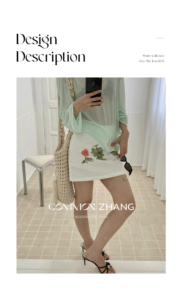 CZ ZHANG Summer Vacation Playful and youthful fruit-printed short skirt, low-waisted and versatile A-line skirt B22578 pic 2