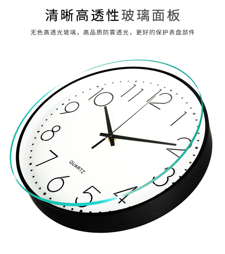12-inch 30CM silent wall clock, fashionable home living room three-dimensional digital simple clock wholesale Wall Clock pic 4